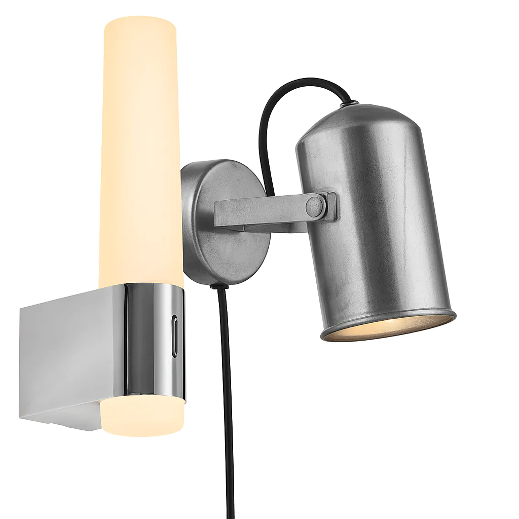 Sølvfargede design vegglamper