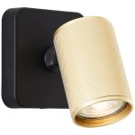 Brilliant Marty Veggbelysning Aluminium Sandete Svart Gull 5W 350lm - 830 Varm Hvit | Inkl. 1x GU10