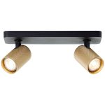 Brilliant Marty Taklampe Aluminium Sandete Svart Gull 10W 700lm - 830 Varm Hvit | Inkl. 2x GU10