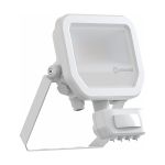 Ledvance LED Flomlys Aluminium Hvit 8W 1200lm 100D - 840 Kald Hvit | IP65 - Bevegelses- Og Lyssensor - Symmetrisk