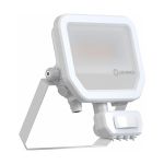 Ledvance LED Flomlys Aluminium Hvit 17W 2200lm 100D - 830 Varm Hvit | IP65 - Bevegelses- Og Lyssensor - Symmetrisk