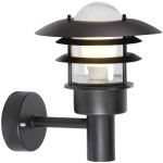 Nordlux Lønstrup 22 Veggbelysning Metall og Glass Svart | 220mm - IP44 - Egnet for E27