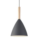 DFTP by Nordlux Pure 20 Pendel Lampe Metall og Tre Grå | Egnet for E27