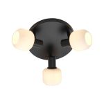 Nordlux Milford Taklampe Glass Mini 3-Rondel Svart | Egnet for 3x E14