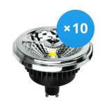 Fordelspakning 10x Noxion Lucent LED spot GU10 AR111 12W 600lm 40D - 930 varm hvit | beste fargegjengivelse - dimbar - erstatter 50W