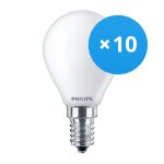 Fordelspakning 10x Philips Corepro LED Lustre E14 Ball matt 4.3W 470lm - 827 ekstra varm hvit | erstatter 40W