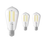 Fordelspakning 3x Calex Smart Tuya Wifi E27 Edison filament 7W 806lm - 818-830 Innstillbar Hvit | dimbar - erstatter 60W