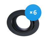 Fordelspakning 6x Noxion Innfelt Spot Vision MR16 Vippbar svart | Utskjæring 69mm - GU10 sokkel