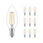 Fordelspakning 10x Philips Corepro LED Mignon E14 filament klar 4.3W 470lm - 827 ekstra varm hvit | erstatter 40W