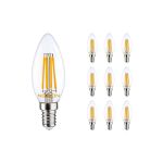 Fordelspakning 10x Noxion Lucent LED E14 Mignon filament klar 4.5W 470lm - 827 ekstra varm hvit | erstatter 40W