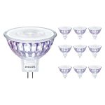 Fordelspakning 10x Philips Master Value LED Spot GU5.3 MR16 7.5W 621lm 36D - 927 ekstra varm hvit | beste fargegjengivelse - dimbar - erstatter 50W