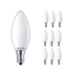 Fordelspakning 10x Philips Corepro LED Mignon E14 matt 4.3W 470lm - 827 ekstra varm hvit | erstatter 40W
