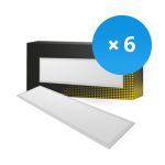Fordelspakning 6x Bright Choice LED Panel Backlit 36W 3240lm - 840 Kald Hvit | 120x30cm - UGR <22