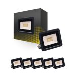 Fordelspakning 6x Bright Choice LED Flomlys 20W 2000lm 100D - 830 Varm Hvit | IP66 - Symmetrisk