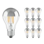 Fordelspakning 10x Ledvance  Classic LED E27 Pære Filament Mirror 6.5W 650lm - 827 Ekstra Varm Hvit | Erstatter 50W