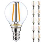 Fordelspakning 10x Noxion Lucent LED E14 Ball filament klar 2.5W 250lm - 827 ekstra varm hvit | erstatter 25W