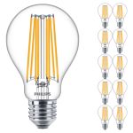 Fordelspakning 10x Philips Corepro LED Pære E27 Pære klar 17W 2452lm - 827 ekstra varm hvit | erstatter 150W