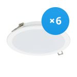 Fordelspakning 6x Philips LED downlight DN065B Metall Hvit 19W 2000lm 110D - 830 varm hvit | 225mm - Utskjæring 200mm - IP20