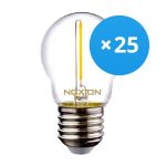 Fordelspakning 25x Noxion Lucent LED E27 Ball filament klar 1.4W 136LM - 827 ekstra varm hvit | erstatter 15W
