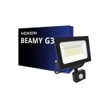Noxion LED Flomlys Beamy G3 50W 5500lm 110D - 830 Varm Hvit | IP44 - Bevegelses- og Lyssensor - Symmetrisk