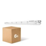 Fordelspakning 6x Ledvance LED Lyslister Vanntett Fuktighetstett 46W 6400lm - 840 Kald Hvit | 150cm