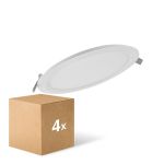 Fordelspakning 4x Ledvance LED Downlight Slim Runde DN210 18W 1530lm 120D - 830 Varm Hvit | 225mm