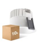 Fordelspakning 10x Ledvance LED spot Mørklight Aluminium Hvit 8W 680lm 36D - 930 varm hvit | Utskjæring 68mm - IP44 - beste fargegjengivelse - dimbar