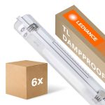 Fordelspakning 6x Ledvance LED Lyslister Vanntett Fuktighetstett Armatur Performance | Egnet Til 2x150cm LED Lysrør