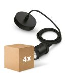 Fordelspakning 4x Philips Cord Vintage E27 svart