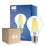 Fordelspakning 6x Philips MASTER Value LED Pære E27 Pære klar 7.8W 1055lm - 927 ekstra varm hvit | beste fargegjengivelse - dimbar - erstatter 75W