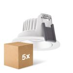 Fordelspakning 5x Ledvance LED spot Adjust Aluminium Hvit 8W 680lm 36D - 930 varm hvit | Utskjæring 68mm - IP20 - beste fargegjengivelse - dimbar