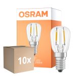 Fordelspakning 10x Osram Spesiell T LED E14 Rørformet Filament Klar 1.6W 50lm - 824 Ekstra Varm Hvit | Erstatter 5W