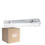 Fordelspakning 4x Ledvance LED Fuktighetstett Armatur MT Gen 3 IP65 | Egnet for 2x150cm LED Lysrør
