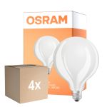 Fordelspakning 4x Osram Classic LED E27 Globe Filament Matt 17W 2452lm - 840 Kald Hvit | Erstatter 150W