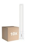 Fordelspakning 10x Philips CorePro PL-L LED Pære EM/Mains 12W - 840 Kald Hvit | 4-Stift - Erstatter 24W