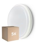 Fordelspakning 5x Philips LED vegg - taklampe Ledinaire WL070V Hvit 18.7W 1700lm - 830 varm hvit | 285mm - IP65