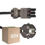Fordelspakning 50x Noxion GST-Kompatibel Strømforsyningskabel - Female + Schuko Europlug - Svart 5m - 3 pole 0.75mm2