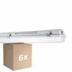 Fordelspakning 6x Ledvance LED Fuktighetstett Armatur MT Gen 3 IP65 | Egnet for 2x60cm LED Lysrør