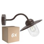 Fordelspakning 6x Nordlux Luxembourg Veggbelysning Metall og Glass Rusten | IP54 - Egnet for E27