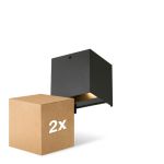 Fordelspakning 2x D'Lite Veggbelysning Elingen Aluminium Svart Up & Down 4.9W 480lm - 830 Varm Hvit | IP65 - Lyssensor