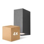 Fordelspakning 4x D'Lite Veggbelysning Vrebos Svart Up & Down | IP54 - Egnet Til 2x GU10
