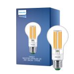 Philips MASTER LED Pære Ultra Efficient E27 Pære klar 4W 840lm - 827 ekstra varm hvit | dimbar - erstatter 60W