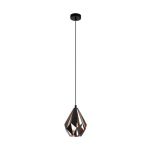 Eglo Pendel Lampe Carlton 1 Svart, Kobber | Egnet for E27