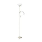 Eglo Gulvlampe Up 2 Stål Sateng Nikkel | IP20 - Egnet for 1x E27 