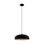 Eglo Pendel Lampe Moga 1 Stål Svart Kobber | IP20 - Egnet for 1x E27 