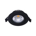 Noxion LED Vippbar Slim Spot Svart Runde 6W 550lm 60D - 927 Ekstra Varm Hvit | 85mm - IP54 - Dimbar - Beste Fargegjengivelse