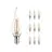 Fordelspakning 10x Noxion Lucent LED E14 Böjd topp Mignon filament klar 2.5W 250lm - 827 ekstra varm hvit | erstatter 25W