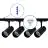 Bright Choice Komplet set 1-Fase Rail 1 Meter Svart | incl. 4x Spot + GU10 2700K 3W Dimbar + Endestykke, Strömkontakt