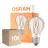 Fordelspakning 10x Osram Led Star Classic LED E27 Pære Filament Klar 4.9W 470lm - 827 Ekstra Varm Hvit | Lyssensor