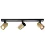 Brilliant Marty Taklampe Aluminium Sandete Svart Gull 15W 1050lm - 830 Varm Hvit | Inkl. 3x GU10